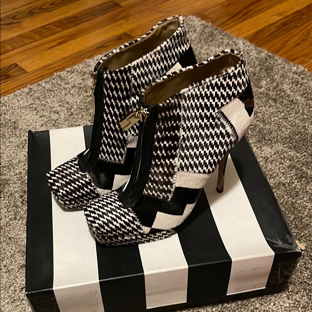 L.A.M.B Jenner Pony Hair Ankle Boots